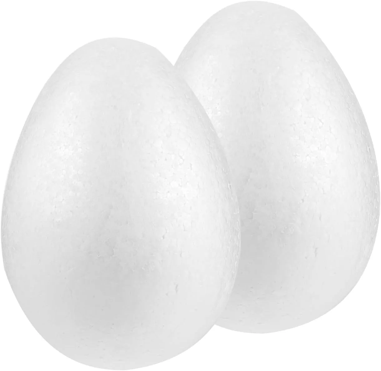 BESTOYARD 2Pcs 8-Inch White Craft Foam Eggs for DIY Polystyrene Decorations, Painting, School Projects, and Festival Crafts