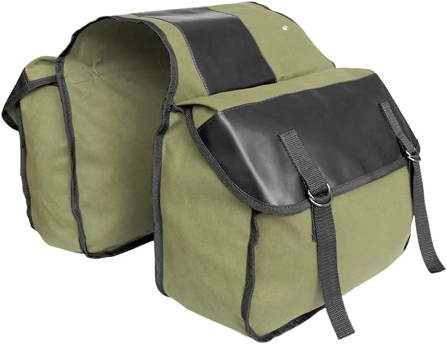 Bicycle Bag Double Bag Carrier Bag, 40L Waterproof Large Panniers, Rear Seat Trunk Bag with Strap, Tear-Resistant Pannier Bag for Commuter Carrier Pannier Back Seat-Army Green