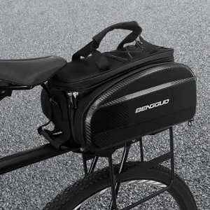 Bike Rack Bag 17L Large Bicycle Trunk Bike Rear Rack Bag Bike Storage Accessories with Reflector & Shoulder Strap Trunk Pannier (Standard)