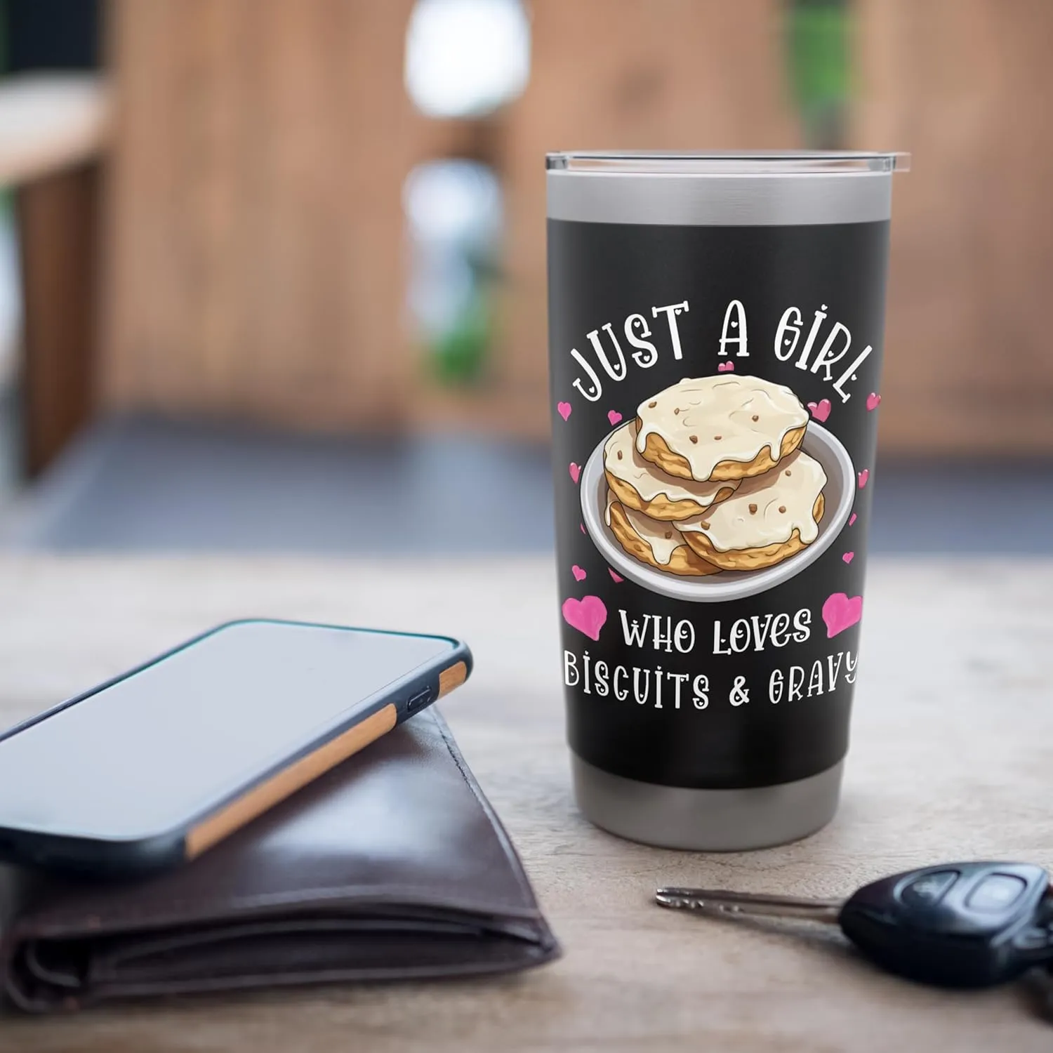 Biscuits And Gravy Food Just A Girl Who Love Breakfast Stainless Steel Insulated Tumbler