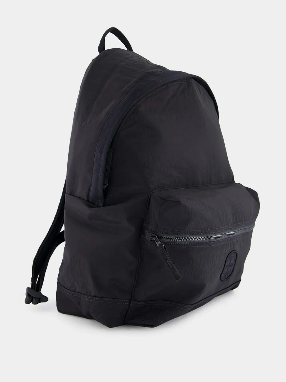 Black Nylon Metal Backpack