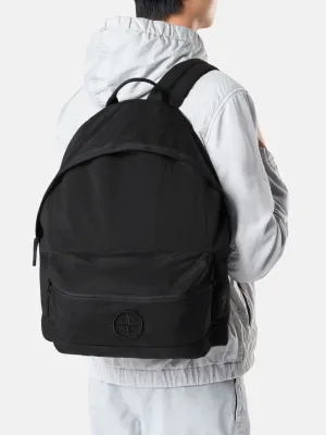 Black Nylon Metal Backpack