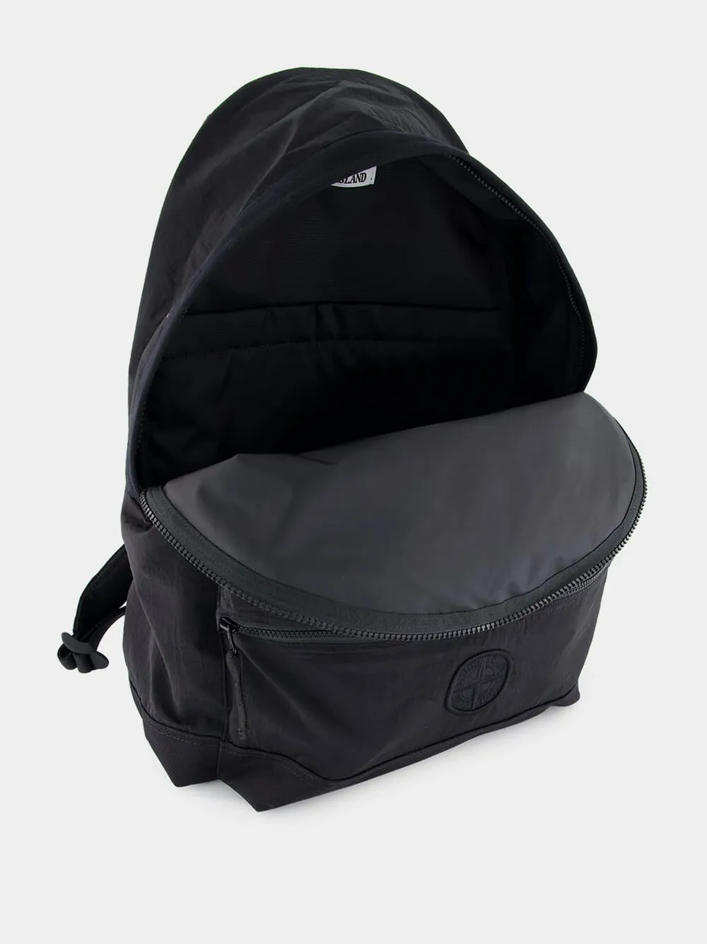 Black Nylon Metal Backpack