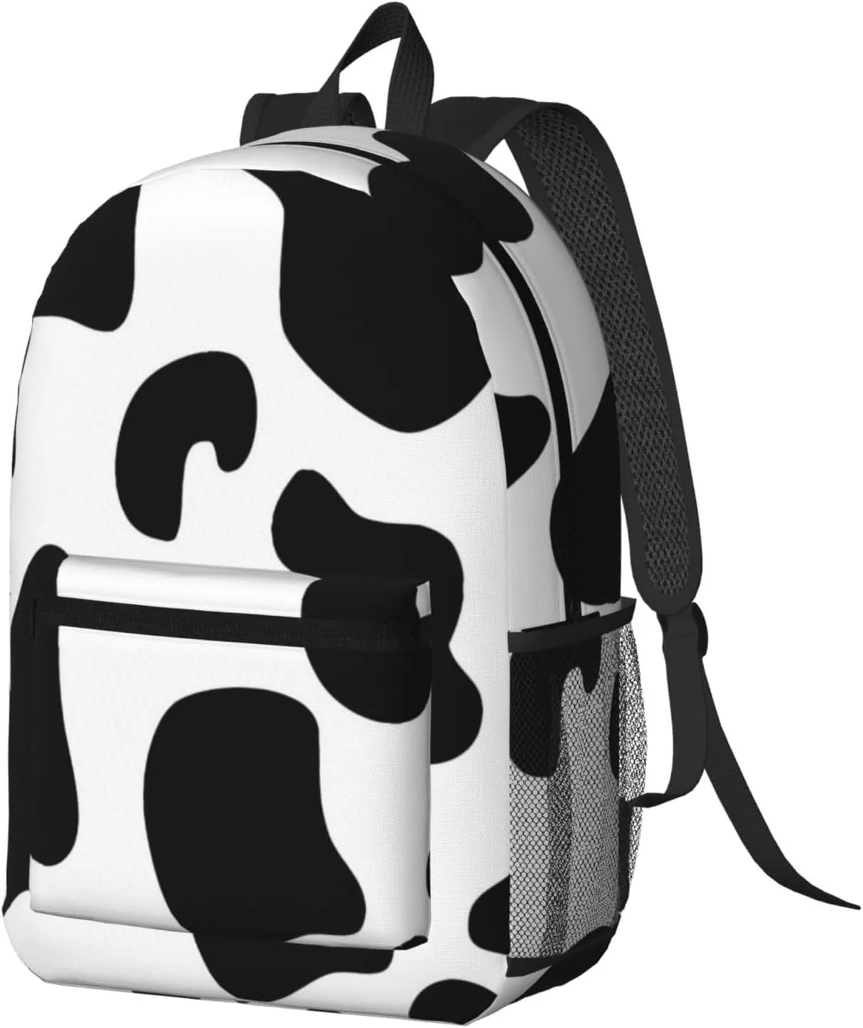 Black white cow spots 17 Inch Backpacks Multipurpose Laptop Backpack Double Shoulder Bag for Men Women Gifts