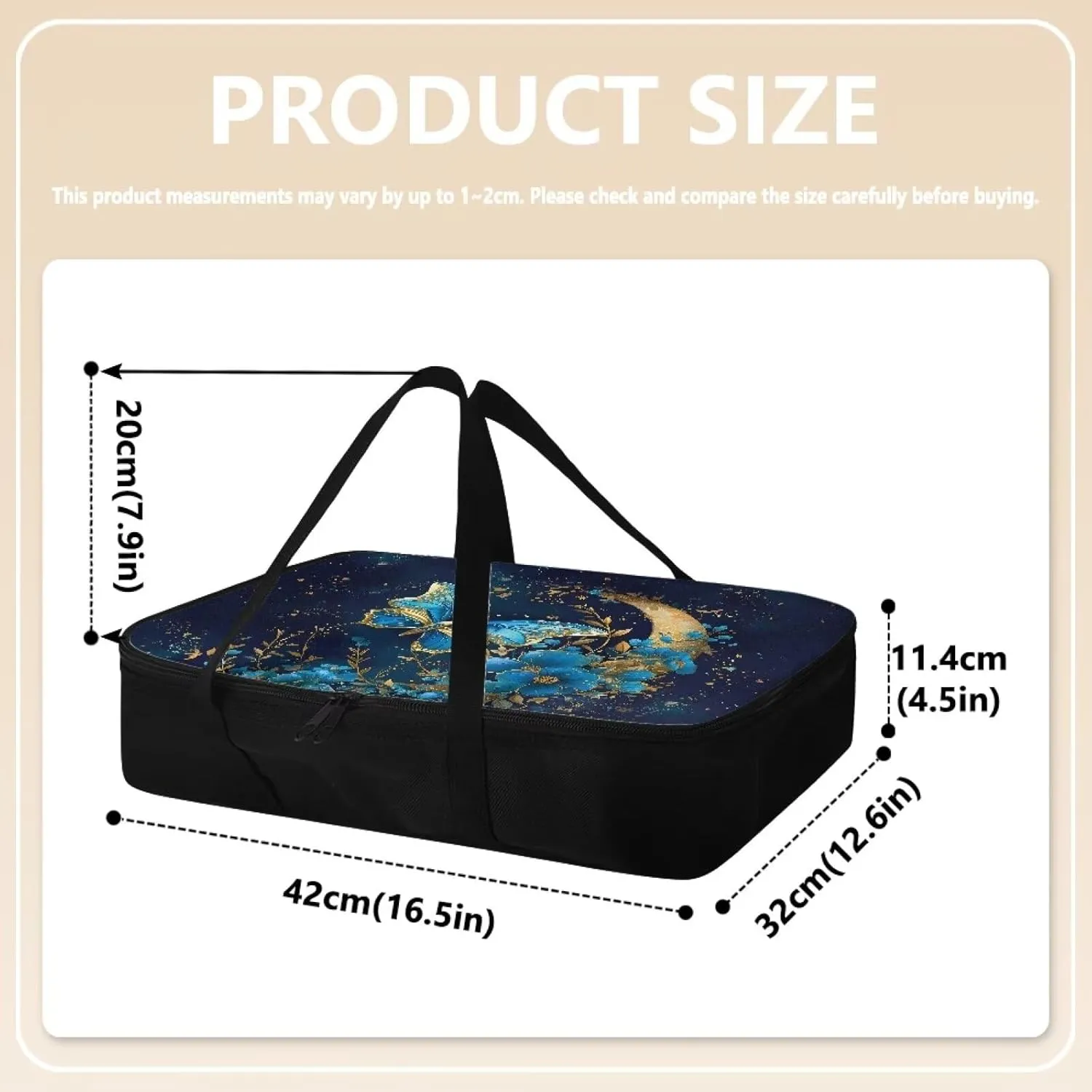 Blue Butterfly Insulated Casserole Carriers for Hot or Cold Food - Perfect for Beach Parties & Picnics