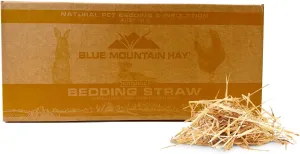 Blue Mountain Hay Organic Bedding Straw (10 lb) for Guinea Pigs, Chinchillas, Rabbits, Hamsters, Chickens, Stray and Feral Cats, Chicken Coops and Small Pet Shelters | Absorbent, Warm, Soft & Fresh