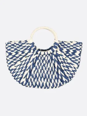 Blue wicker basket