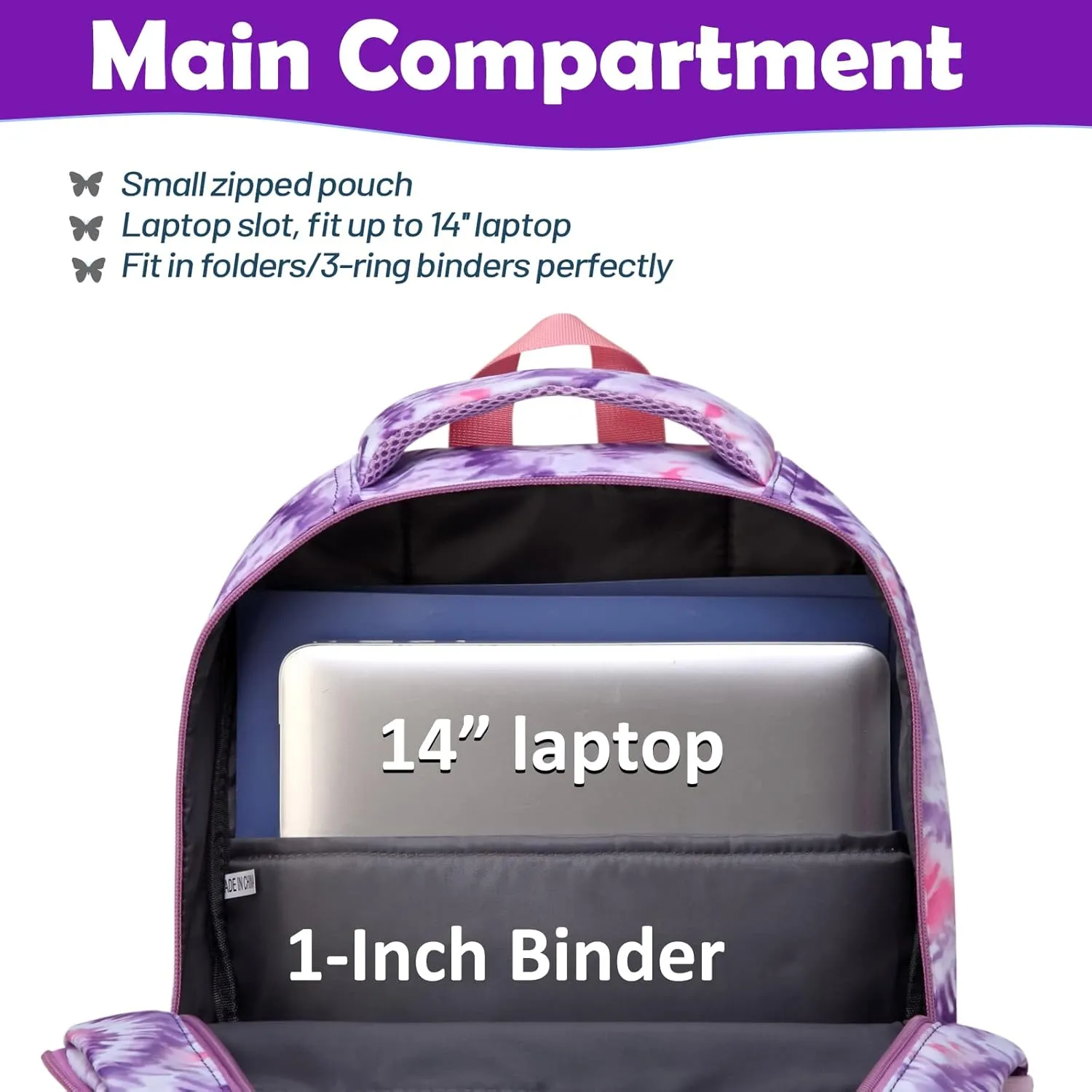 BLUEFAIRY Kids Backpacks for Girls in Bulk Elementary Primary Middle School Bags for Aged 8-10 for Childs Bookbag Back to School Gifts Mochilas para Niñas Tie-dye Purple 2 Pack
