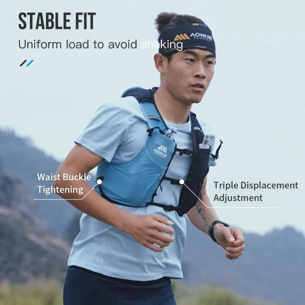 BlueField 10L Hydration Backpack - Lightweight Running Vest for Men and Women, Large Capacity Marathon Running Hydration Backpack