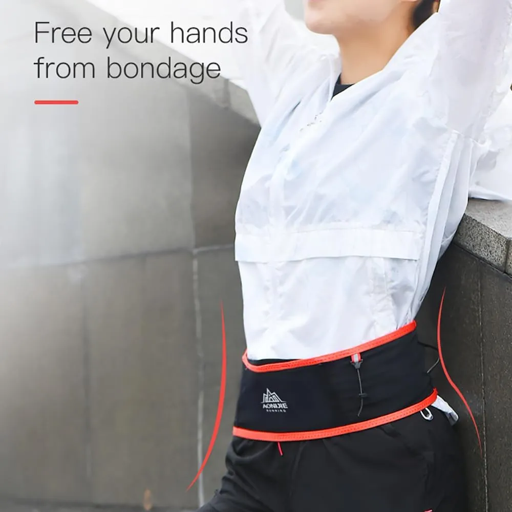 BlueField Slim Running Waist Hydration Belt Running Fanny Pack,with 250ml Soft Water Bottle Flask Phone Holder for Trailing Running Climbing Jogging Cycling (Red with 250ML,LXL)