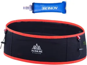 BlueField Slim Running Waist Hydration Belt Running Fanny Pack,with 250ml Soft Water Bottle Flask Phone Holder for Trailing Running Climbing Jogging Cycling (Red with 250ML,LXL)