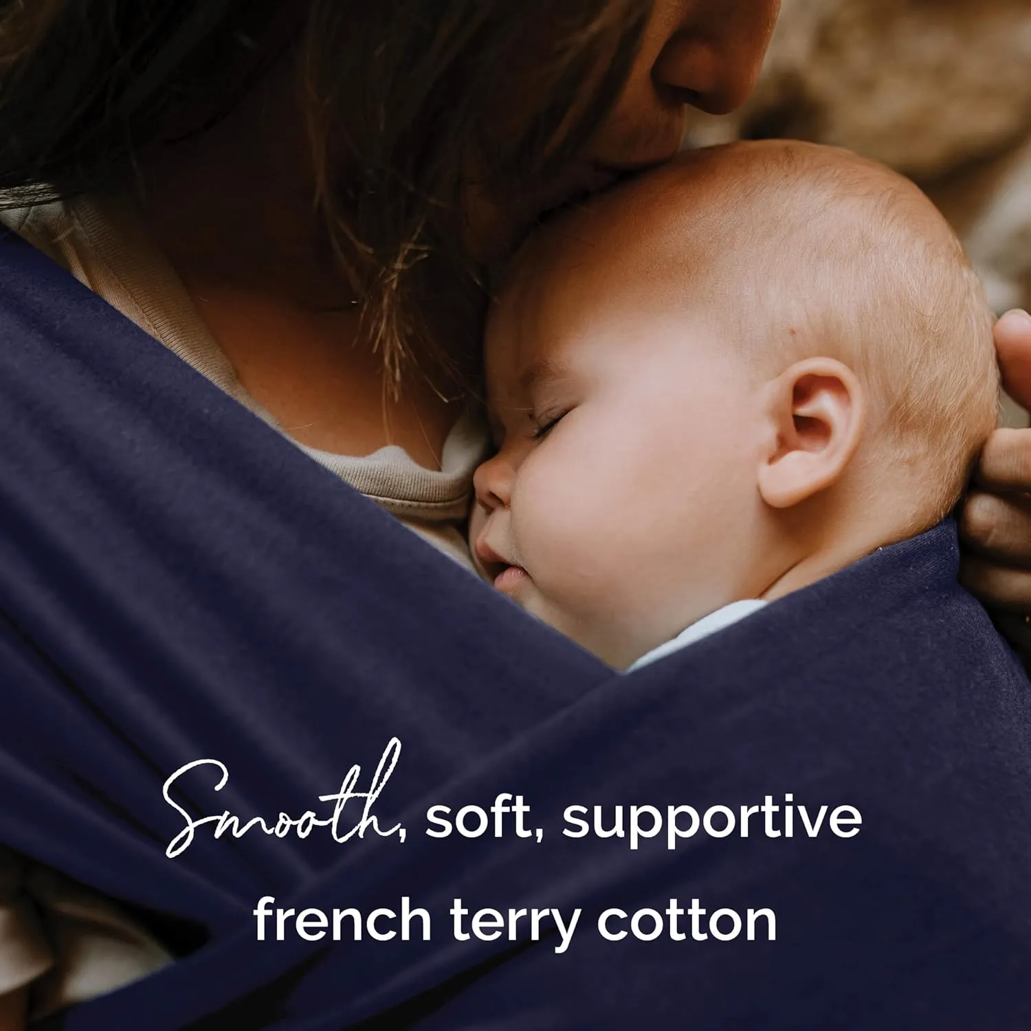 Boba Baby Wrap Carrier - Original Baby Carrier Wrap, Baby Sling for Newborns - Baby Wearing Essentials - Newborn Wrap Swaddle Holder, Newborn to Toddler Infant Baby Sling, 7-35 lbs (Navy Blue)
