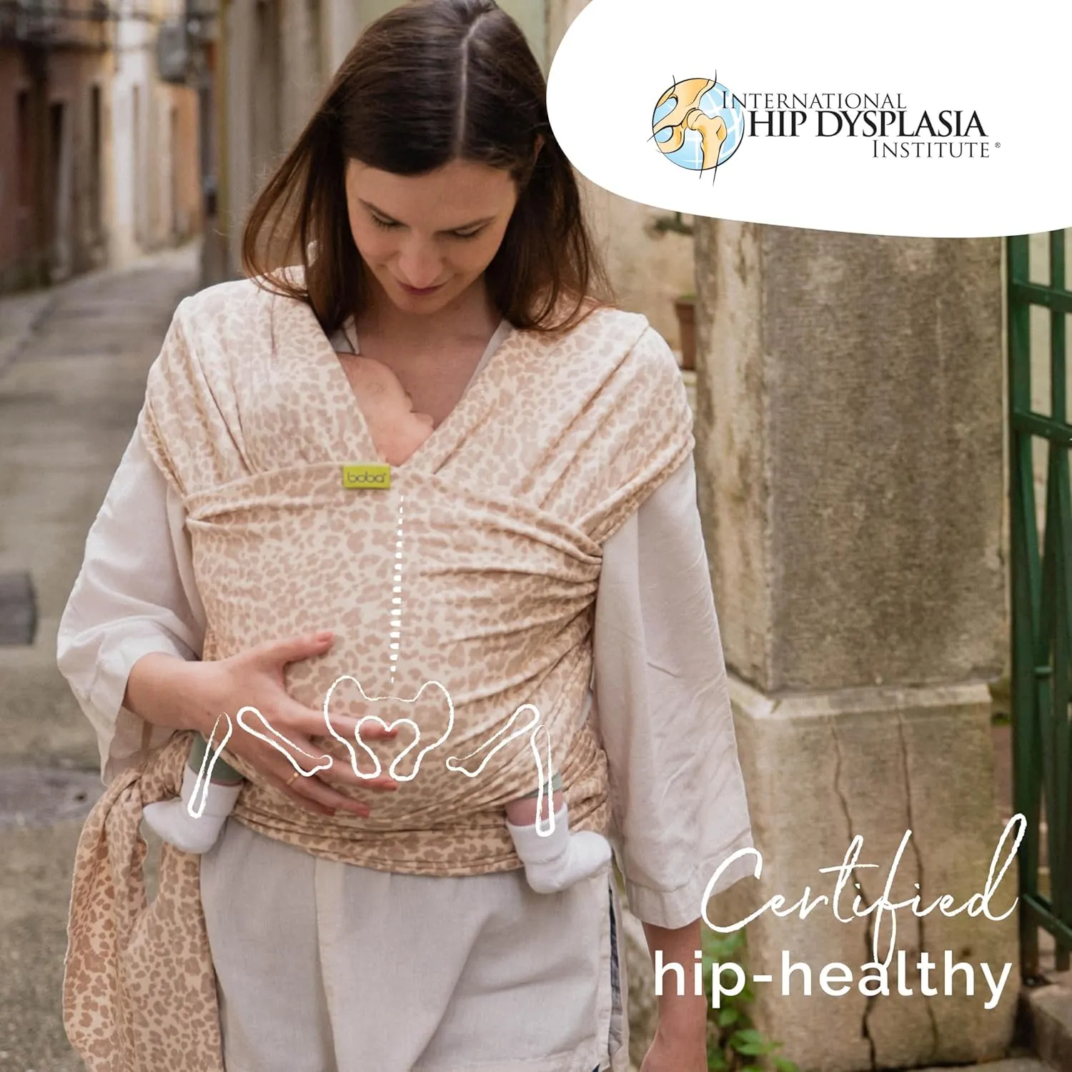 Boba Baby Wrap Carrier - Original Baby Carrier Wrap Sling for Newborns - Baby Wearing Essentials - Newborn Wrap Swaddle Holder, Newborn to Toddler Infant Sling (Sand Leopard)