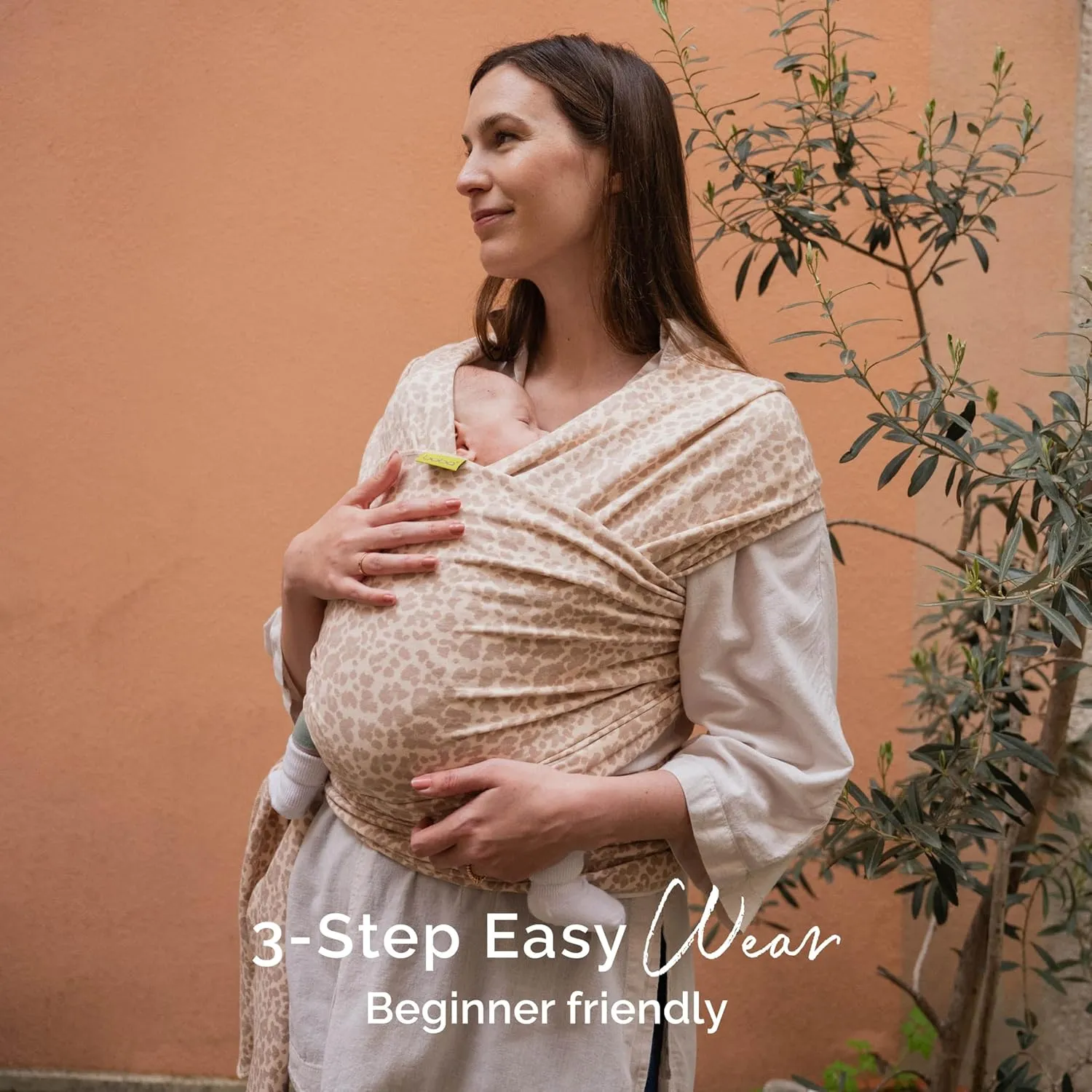 Boba Baby Wrap Carrier - Original Baby Carrier Wrap Sling for Newborns - Baby Wearing Essentials - Newborn Wrap Swaddle Holder, Newborn to Toddler Infant Sling (Sand Leopard)
