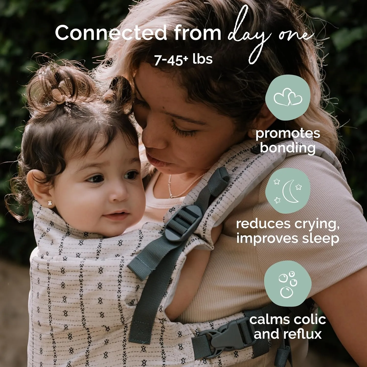 Boba X Baby Carrier - Adjustable Infant Carrier for Newborn to Toddler, Front and Backpack Babywearing 7 to 45 lbs, Ergonomic Baby Carrier with Crossable Straps and Padded Shoulders (Yucca)