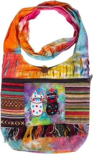 Boho Hippie Tie & Dye Vintage Handbag for Women – Colorful Shoulder Bag with Unique Patterns and Designs
