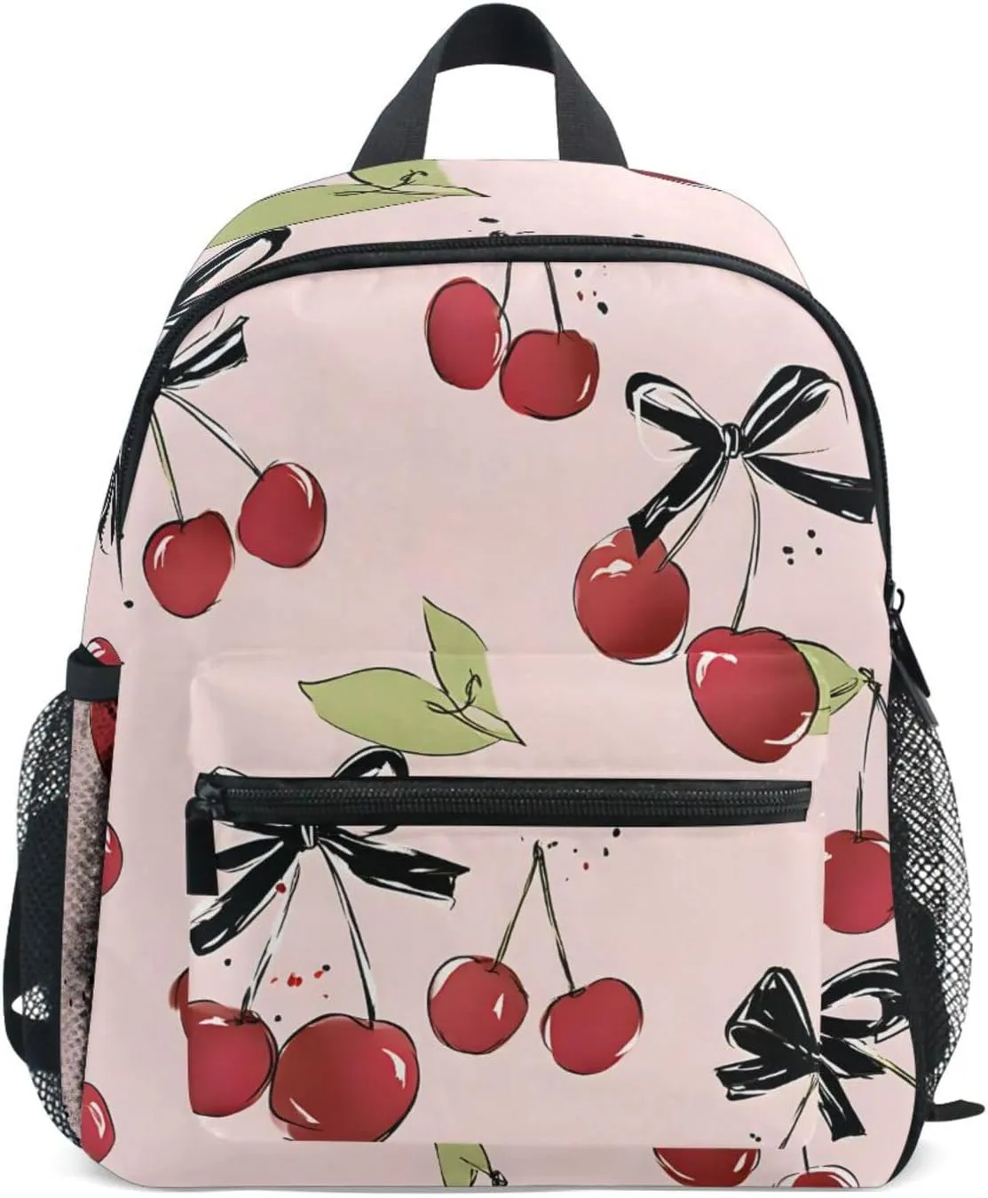 Bolaz Upgraded Backpack for School Teenagers Girls Boys-Cherry Bows Pattern,Travel Bag with Chest Buckle and Whistle