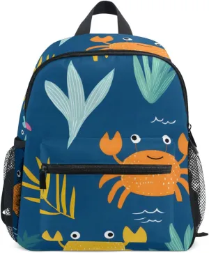 Bolaz Upgraded Backpack for School Teenagers Girls Boys-Crabs Pattern,Travel Bag with Chest Buckle and Whistle