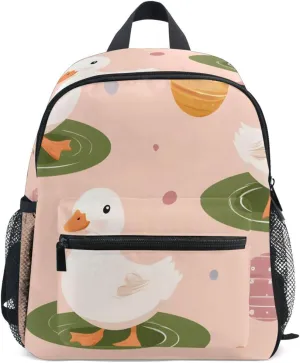 Bolaz Upgraded Backpack for School Teenagers Girls Boys-Cute Duck Pattern,Travel Bag with Chest Buckle and Whistle