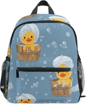 Bolaz Upgraded Backpack for School Teenagers Girls Boys-Duckling Bathing Pattern,Travel Bag with Chest Buckle and Whistle