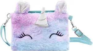 Bolley Joss Kids Crossbody Purse Girls Rainbow Unicorn Soft Plush Handbag Envelope Tie Dye Bag Adjustable Shoulder Strap