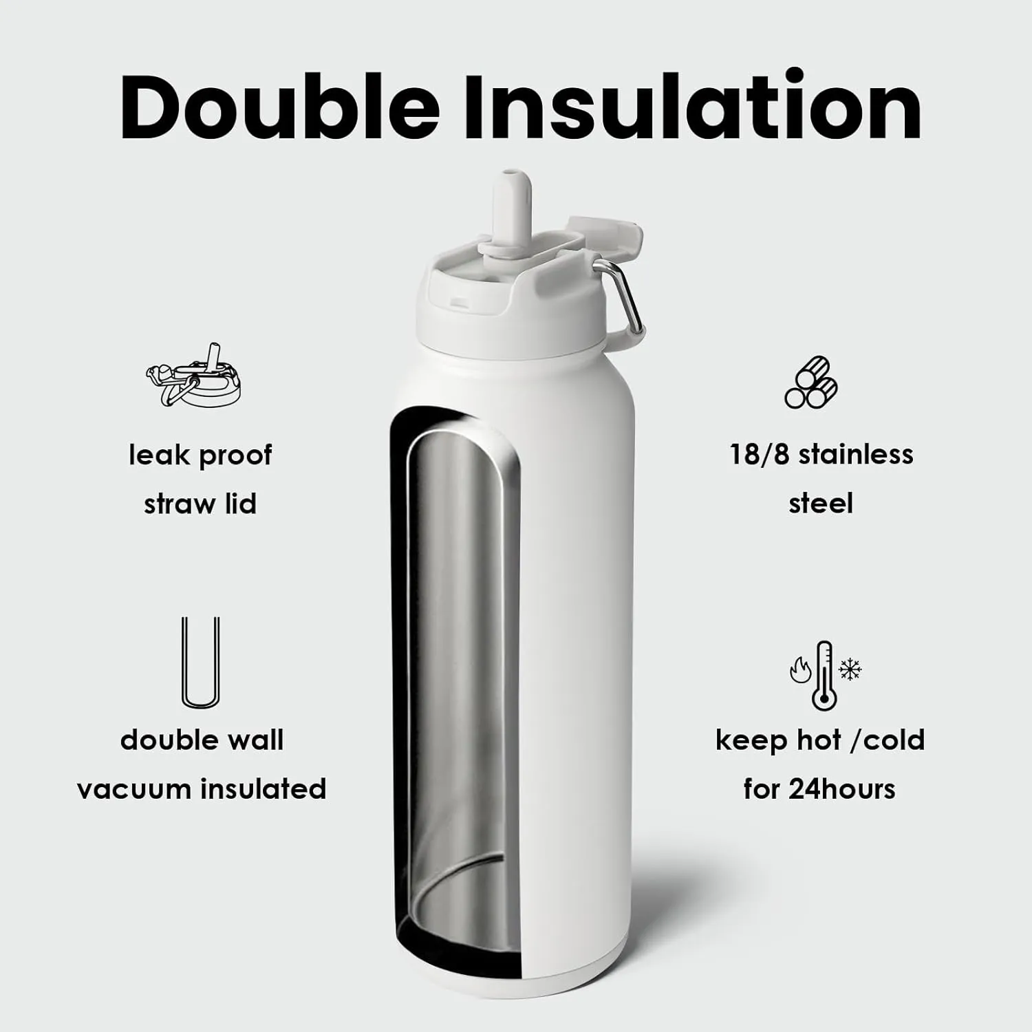 BOTTLE BOTTLE 40 oz sports water bottle stainless steel insulated water bottle with straw and pills holder