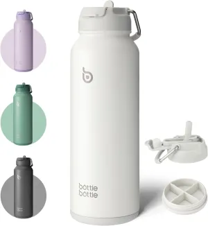 BOTTLE BOTTLE 40 oz sports water bottle stainless steel insulated water bottle with straw and pills holder