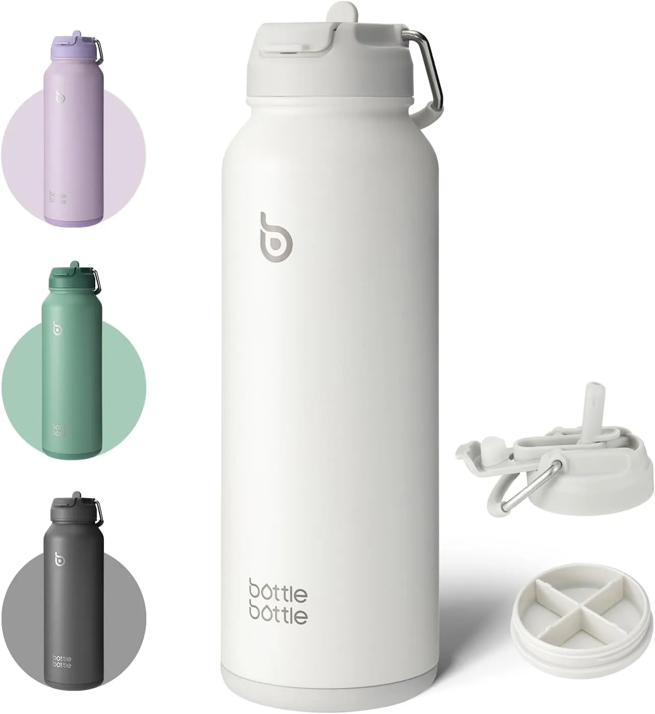 BOTTLE BOTTLE 40 oz sports water bottle stainless steel insulated water bottle with straw and pills holder