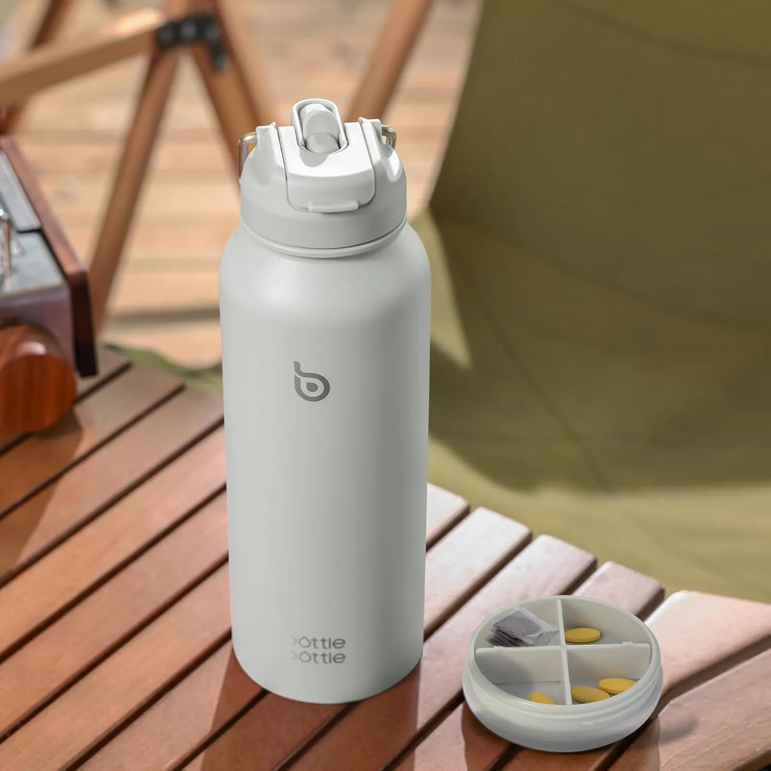 BOTTLE BOTTLE 40 oz sports water bottle stainless steel insulated water bottle with straw and pills holder