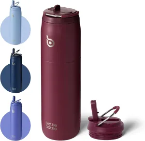 BOTTLE BOTTLE Stainless Steel Water Bottle with Straw and Lid, 32 oz Vacuum Insulated Cup,Stay Cold for 24 Hrs Hot for 12 Hrs, Leak-Proof Wide Mouth Sports Water Bottles red
