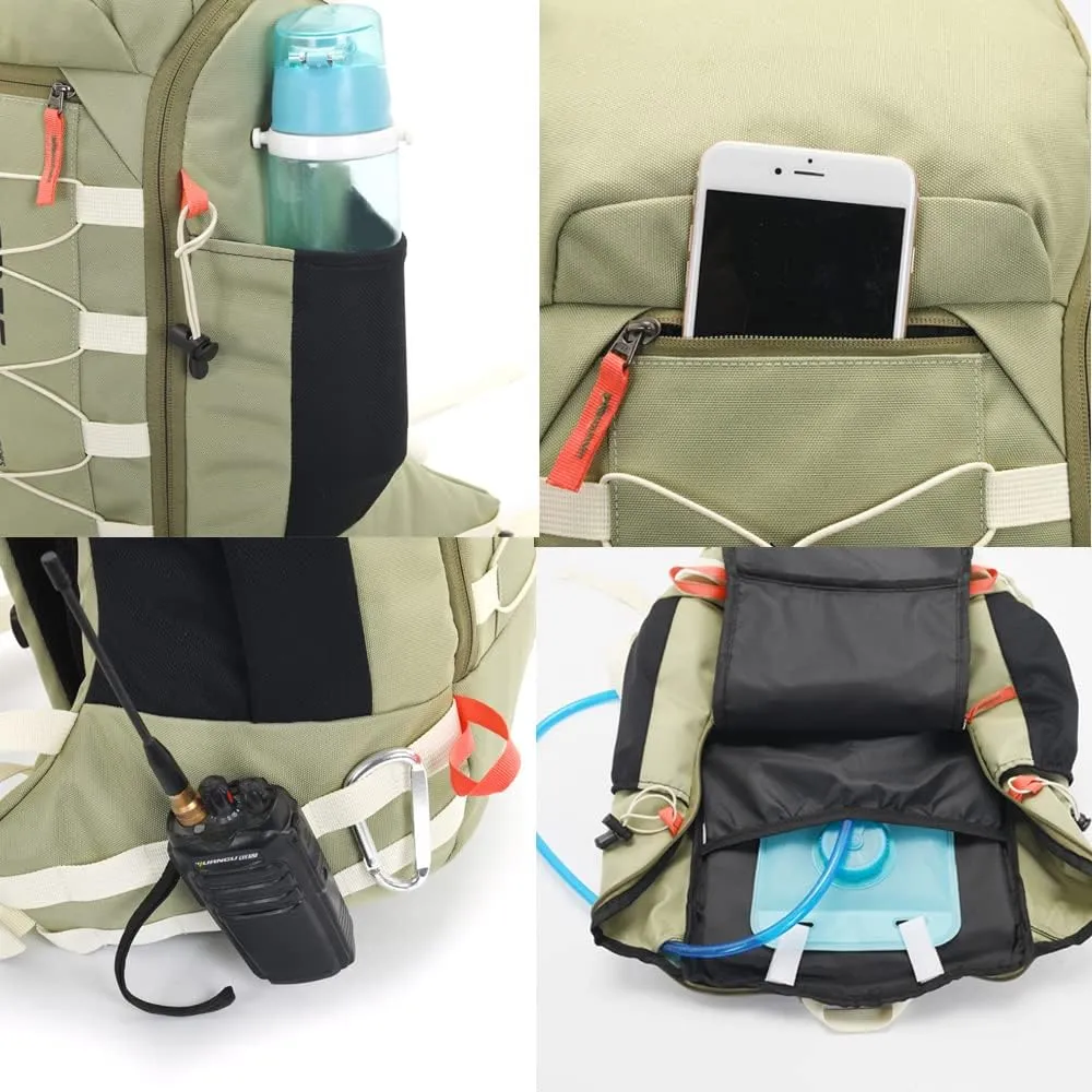 Bseash 40L Waterproof Hiking Camping Backpack with Rain Cover, Outdoor Sport Travel Daypack Rucksack for Skiing Cycling (Blue)