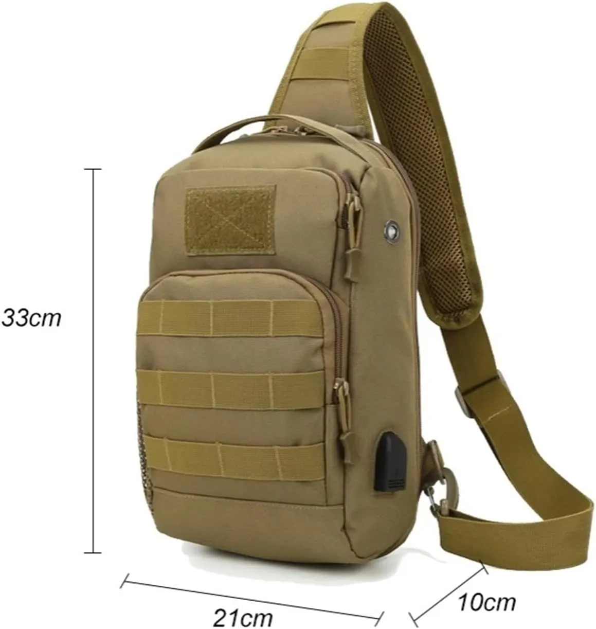 Business Backpack Men's Outdoor Multifunctional Single Shoulder Crossbody Bag Mountaineering Bag(Beige)