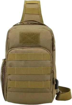 Business Backpack Men's Outdoor Multifunctional Single Shoulder Crossbody Bag Mountaineering Bag(Beige)