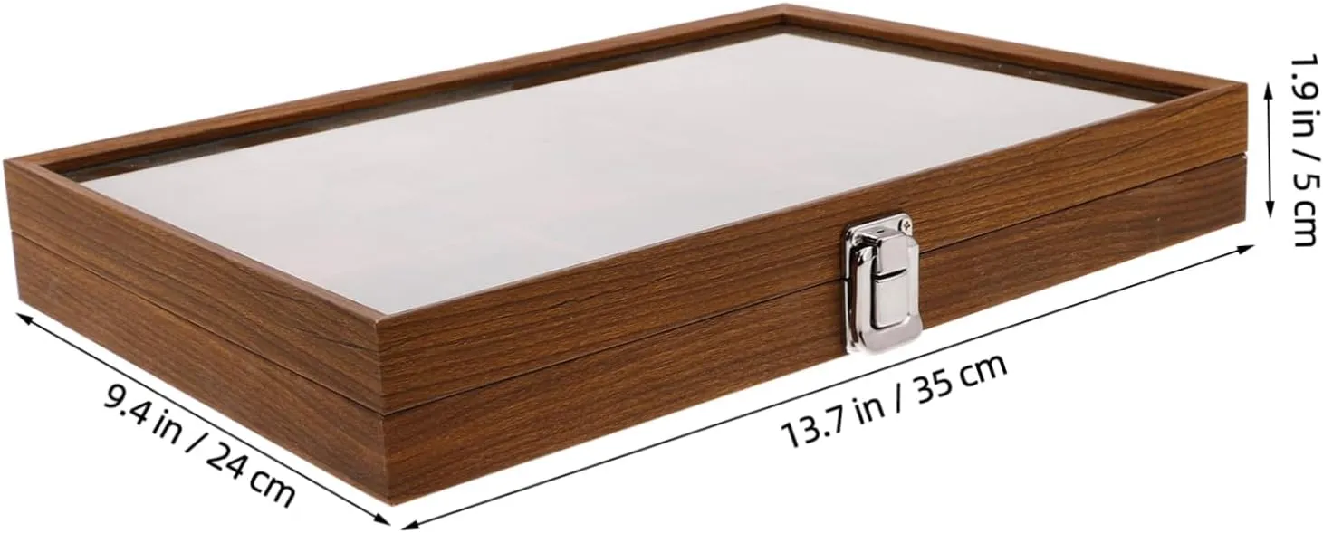 Cabilock Vintage Wooden Jewelry Organizer 6-compartment Box for Bracelets Necklaces Earrings Handwoven Flat Wicker Display Case