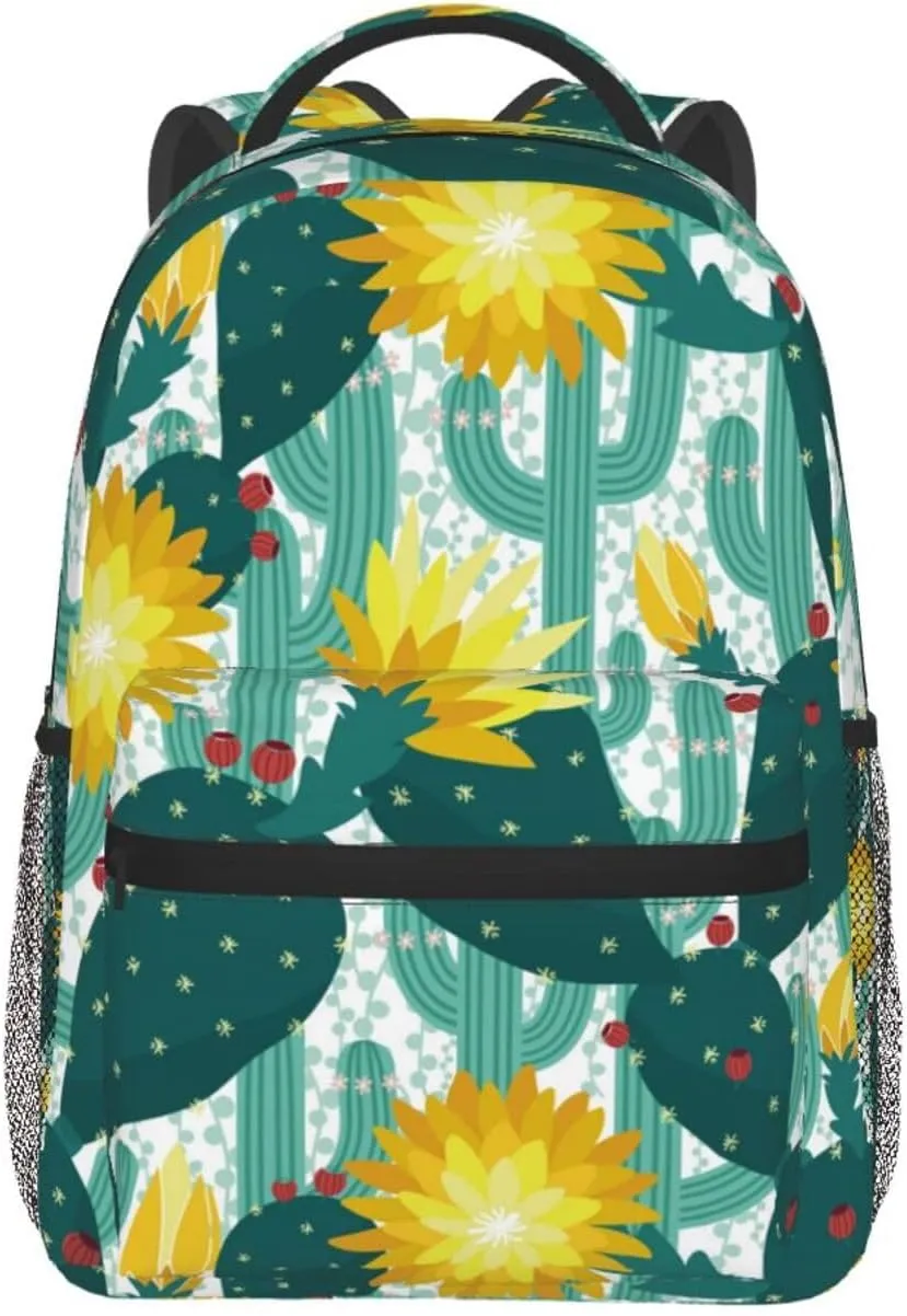 Cactus Backpack Succulent Laptop Backpacks Travel Hiking Camping Bag Plants Bag Casual Daypack Backpack
