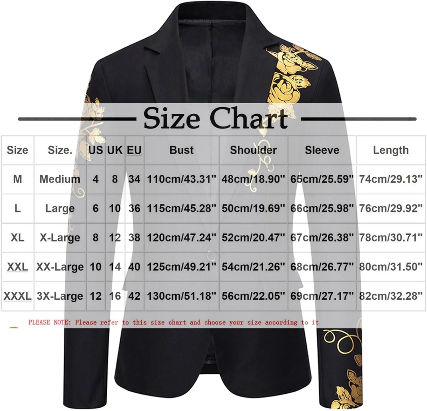 Cambkatl Mens Luxurious Gold Bronzing Blazers Slim Fit Long Sleeve Suit Jacket Sport Coats for Wedding Formal Business