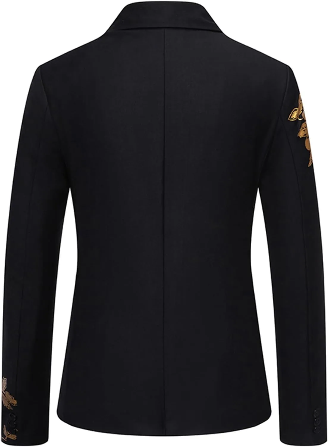 Cambkatl Mens Luxurious Gold Bronzing Blazers Slim Fit Long Sleeve Suit Jacket Sport Coats for Wedding Formal Business