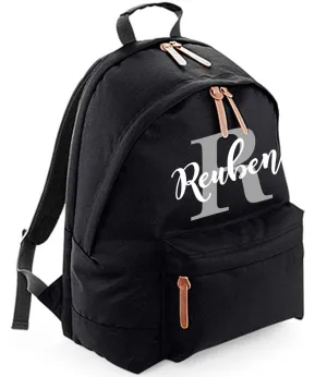 Campus Laptop Backpack Personalised With Name and Initial Navy or Black