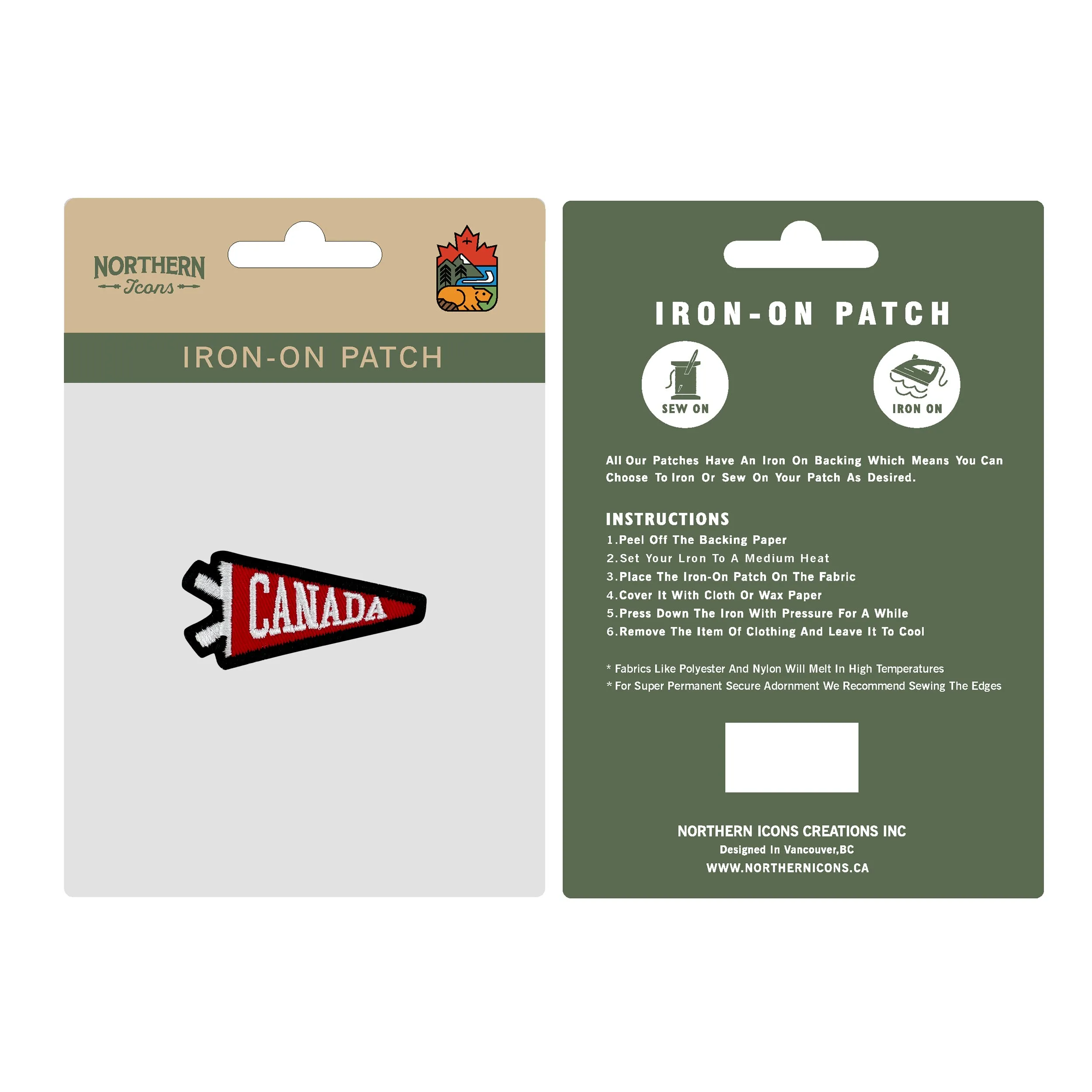 Canada iron-on embroidery patch