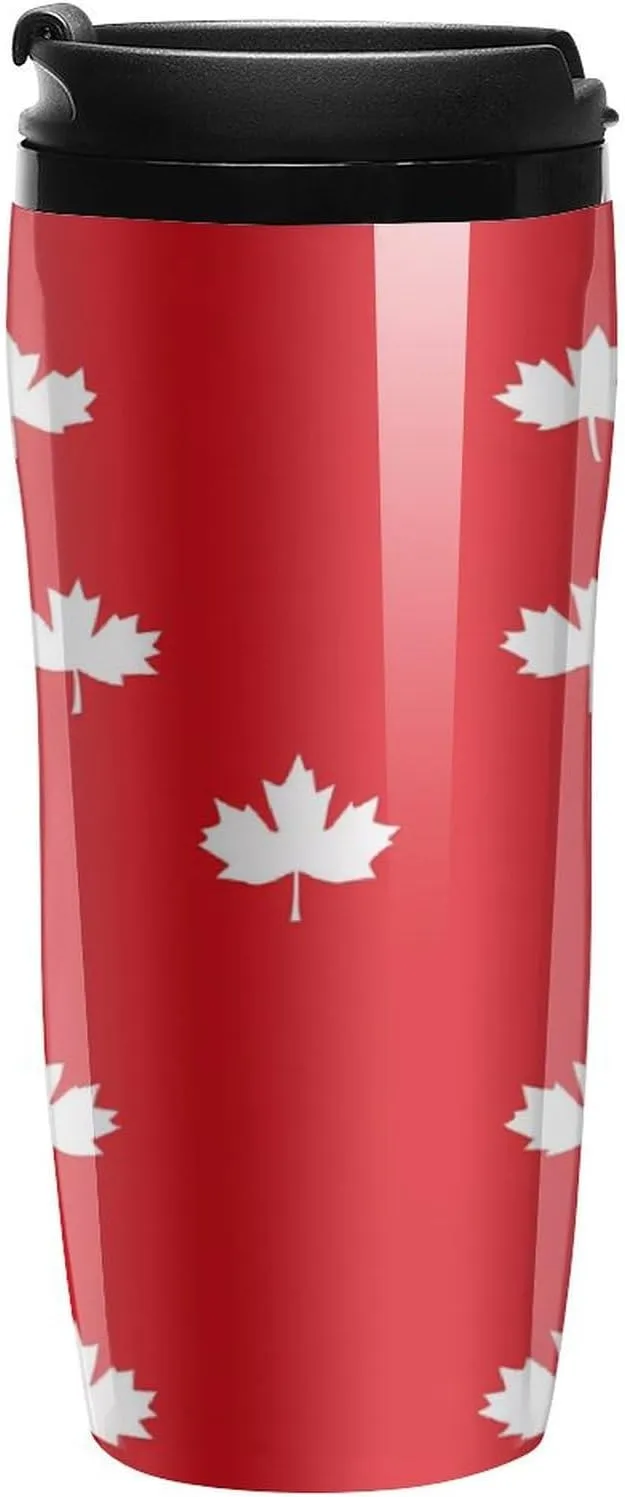 Canada Maple Flag Coffee Mug with Lid Portable Tumbler Water Bottle for Travel Business 350ml
