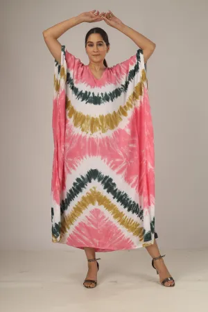 Candyland | 100% Rayon Pink Kaftan With Pockets