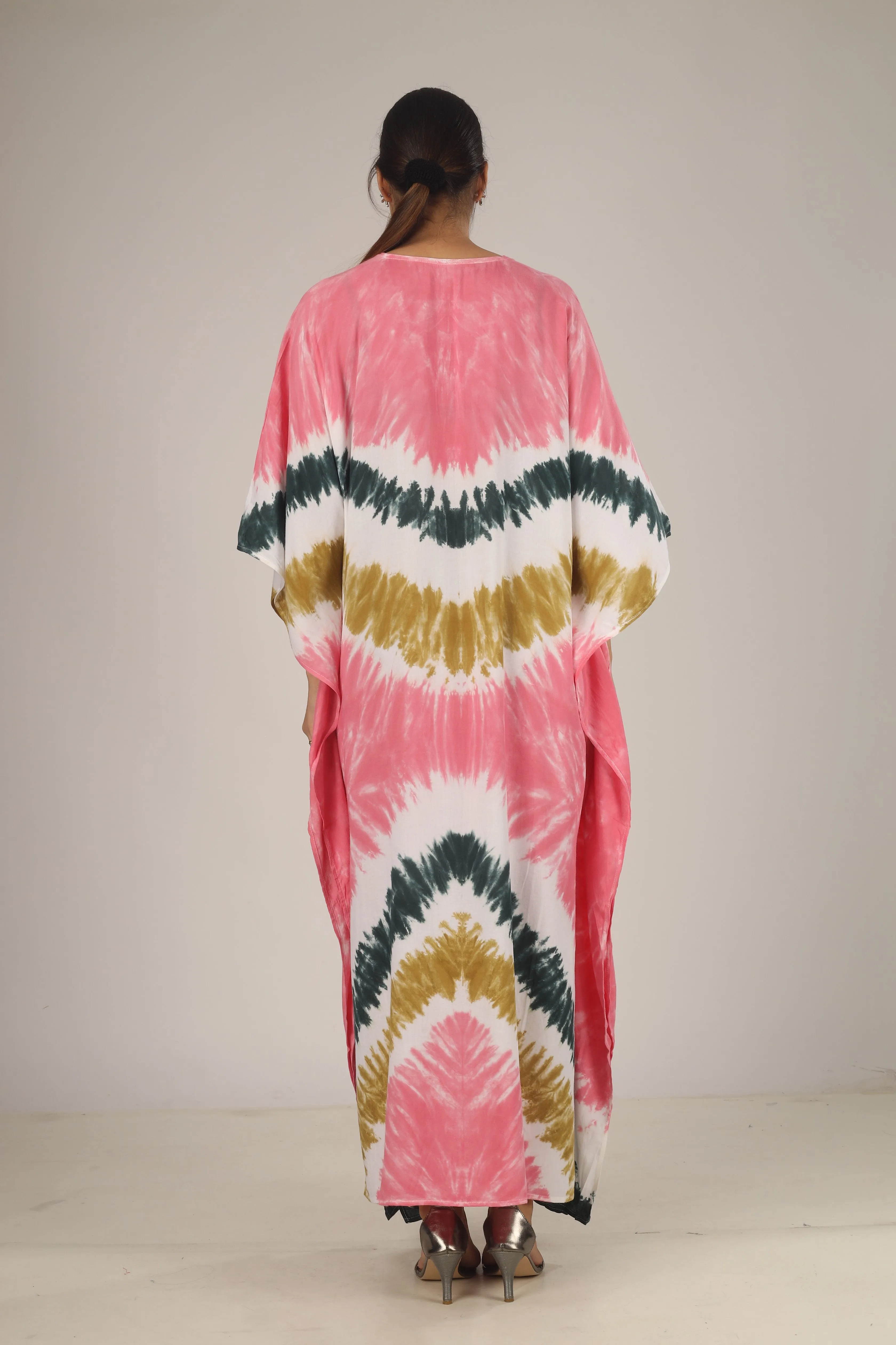 Candyland | 100% Rayon Pink Kaftan With Pockets