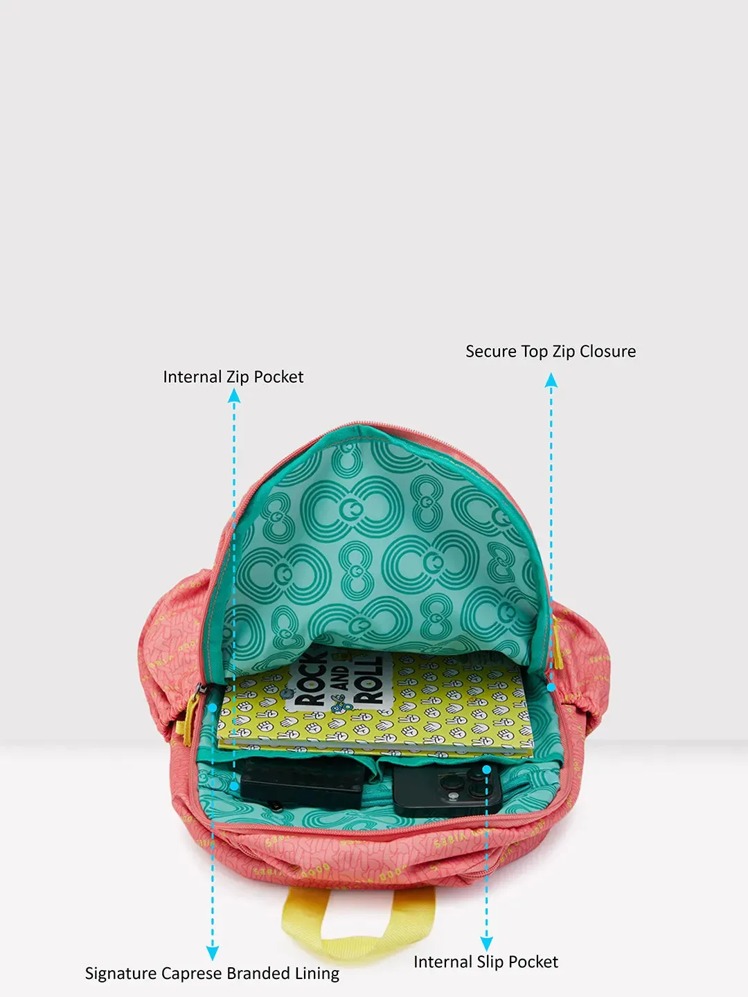 Caprese Zoe Medium Peach Backpack