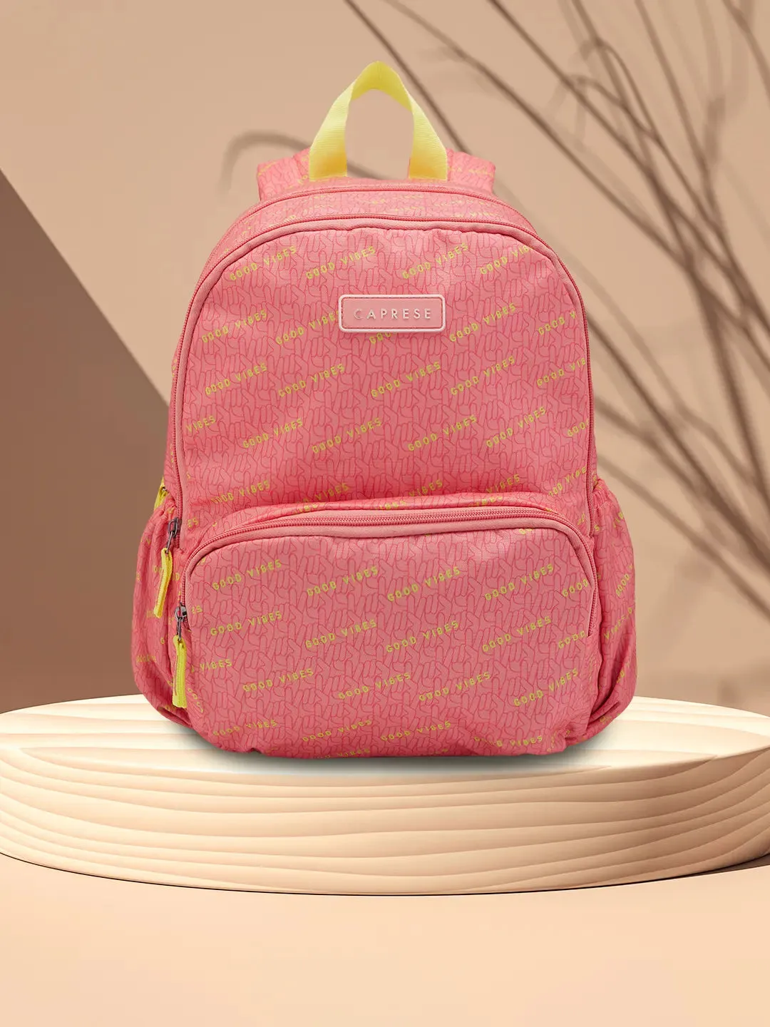 Caprese Zoe Medium Peach Backpack