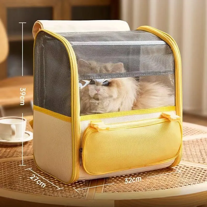 Car Cat Carrier for Honda Crosstour 2012-2015, Pet Carrier Travel Bag for Small Medium Cats with Mesh Ventilation, Breathable Foldable for Airplane, Car, Vet Visits,Yellow