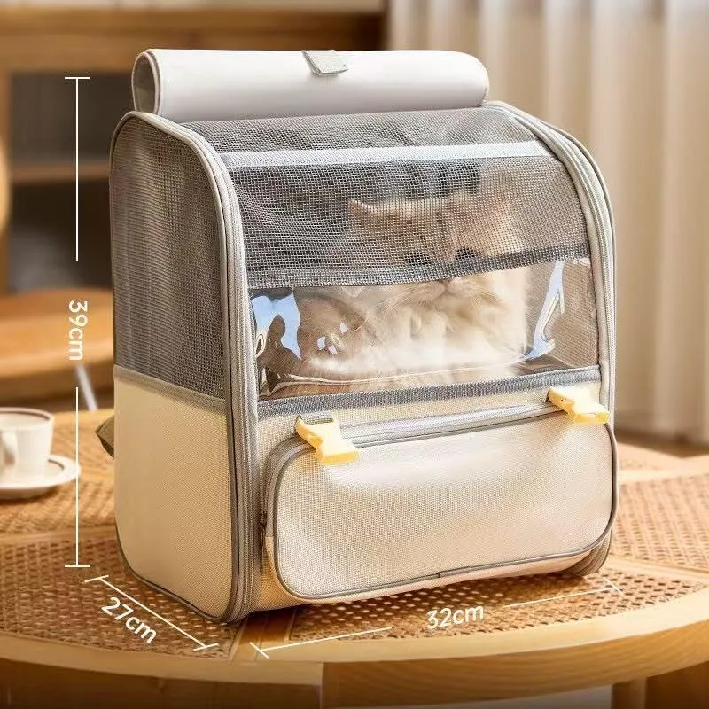 Car Cat Carrier for Honda N-Box 2011-2024, Pet Carrier Travel Bag for Small Medium Cats with Mesh Ventilation, Breathable Foldable for Airplane, Car, Vet Visits,Grey