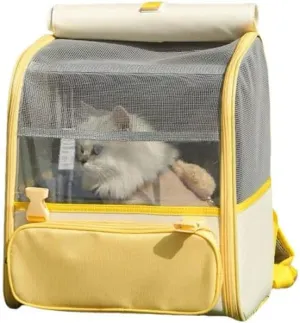 Car Cat Carrier for Toyota Mark X Zio 2007-2013, Pet Carrier Travel Bag for Small Medium Cats with Mesh Ventilation, Breathable Foldable for Airplane, Car, Vet Visits,Yellow