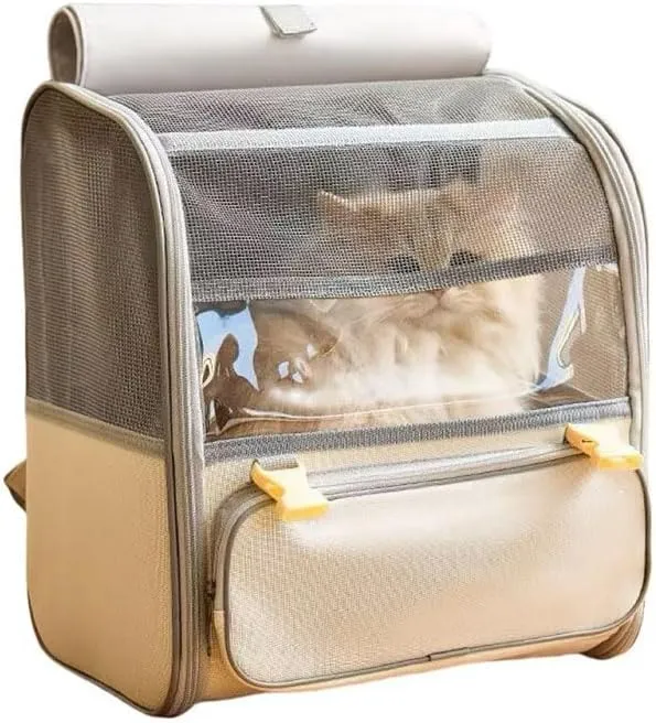 Car Cat Carrier for Toyota Proace Double Cabine 2013-2016, Pet Carrier Travel Bag for Small Medium Cats with Mesh Ventilation, Breathable Foldable for Airplane, Car, Vet Visits,Grey