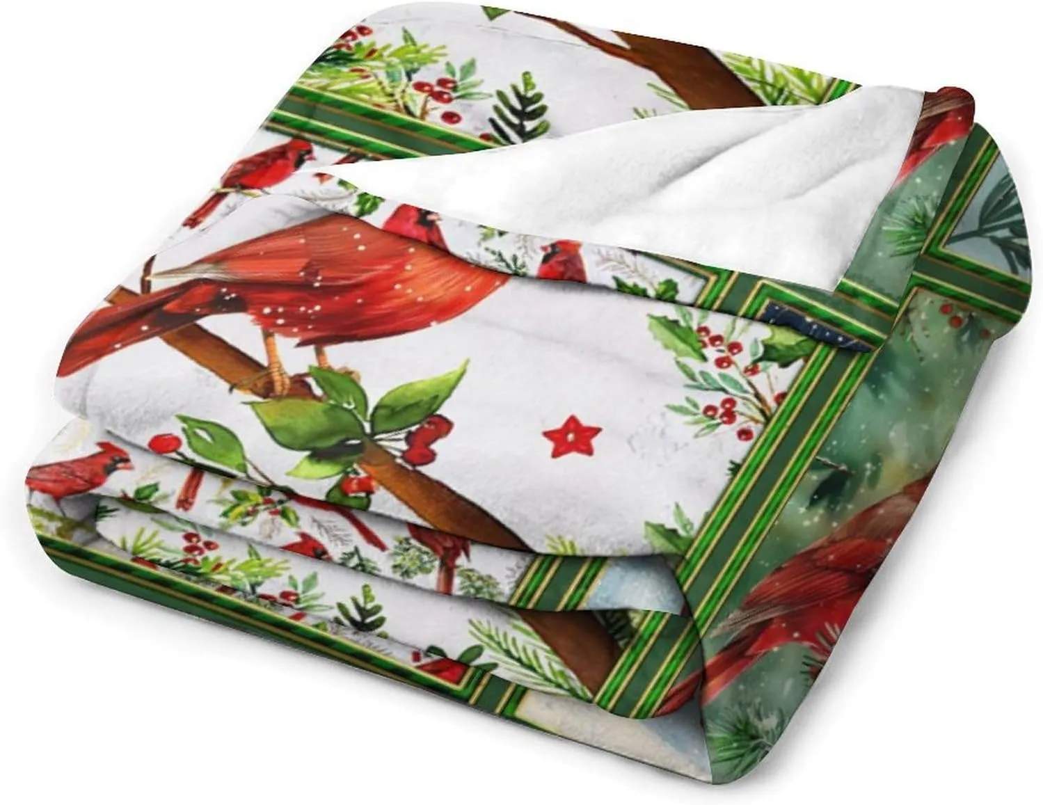 Cardinal Print Blanket Red Birds Memorial Throw Blankets Gifts for Couch Sofa Bed Stuff Decor Lightweight Soft Cozy Fleece Plush Warm Flannel Bedding for Lover Men Women Teen Adults 40"x50"