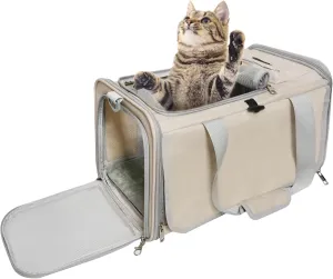 Cat Carrier American, United, Delta Airline Approved/Soft-Sided Pet Travel Bag for Medium Cat 15  lbs Small Dog Traveling Crate Under 15 Pounds TSA Approved Carrying Cage Underseat Cabin
